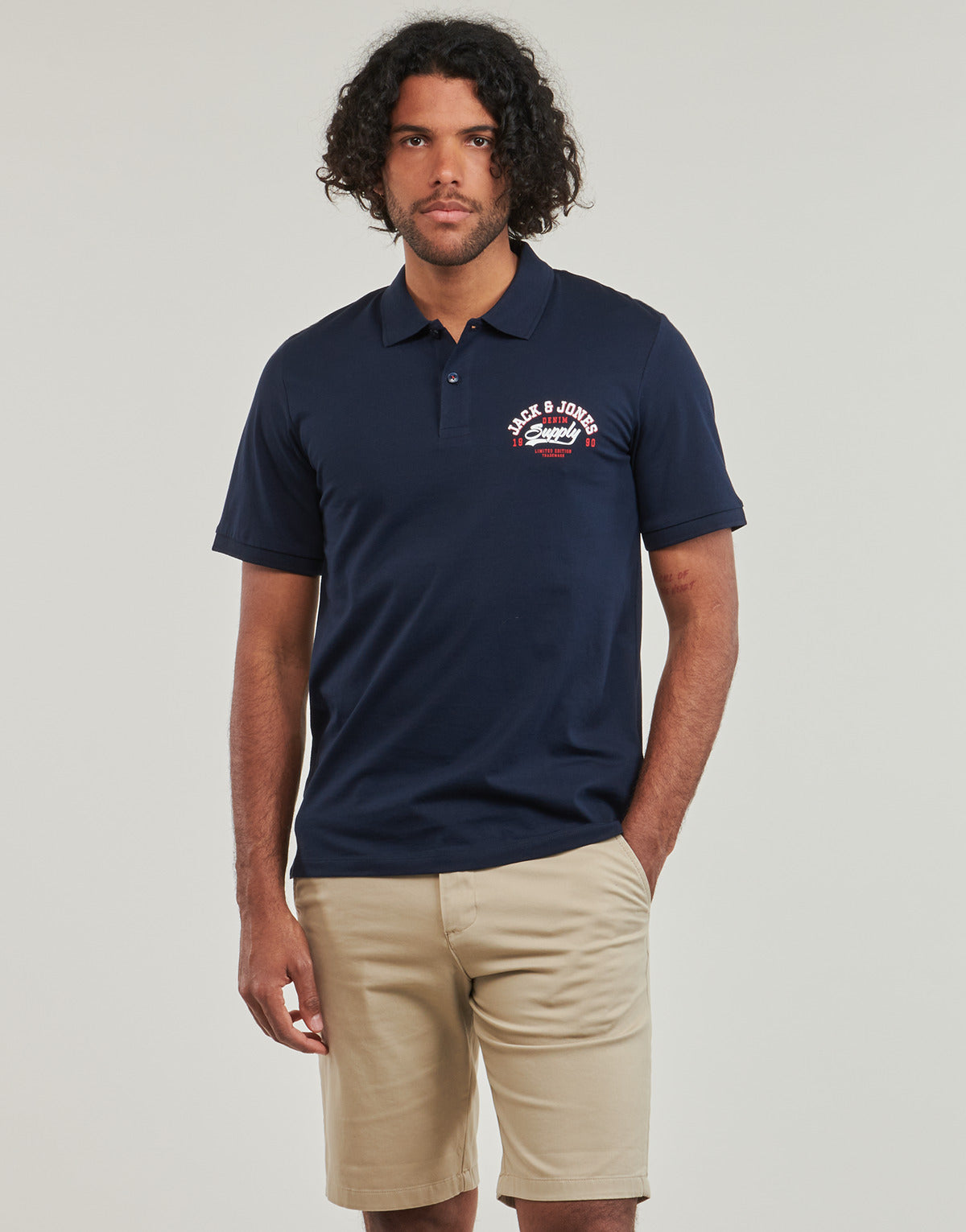 Polo Uomo Jack & Jones JJELOGO POLO SS 2 COL SS24 SN Marine