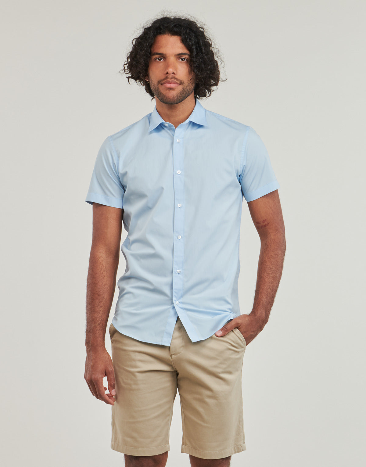 Camicia a maniche corte Uomo Jack & Jones  JJJOE SHIRT SS PLAIN  Blu