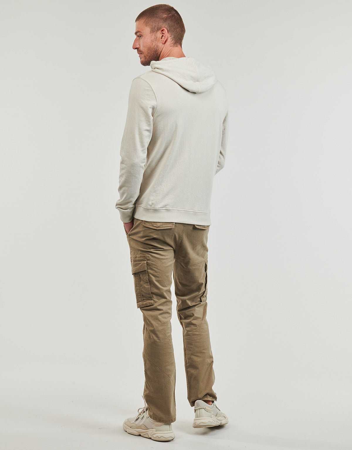 Felpa Uomo Jack & Jones  JJZURI SWEAT HOOD  Beige