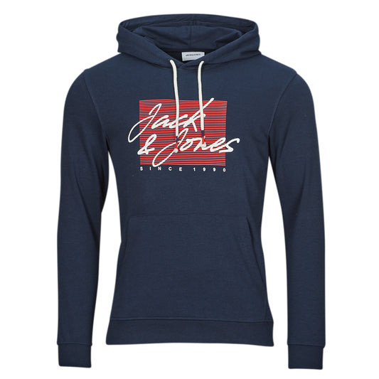 Felpa Uomo Jack & Jones  JJZURI SWEAT HOOD  Marine