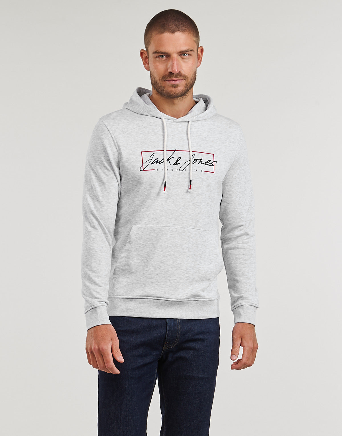 Felpa Uomo Jack & Jones  JJZURI SWEAT HOOD  Bianco