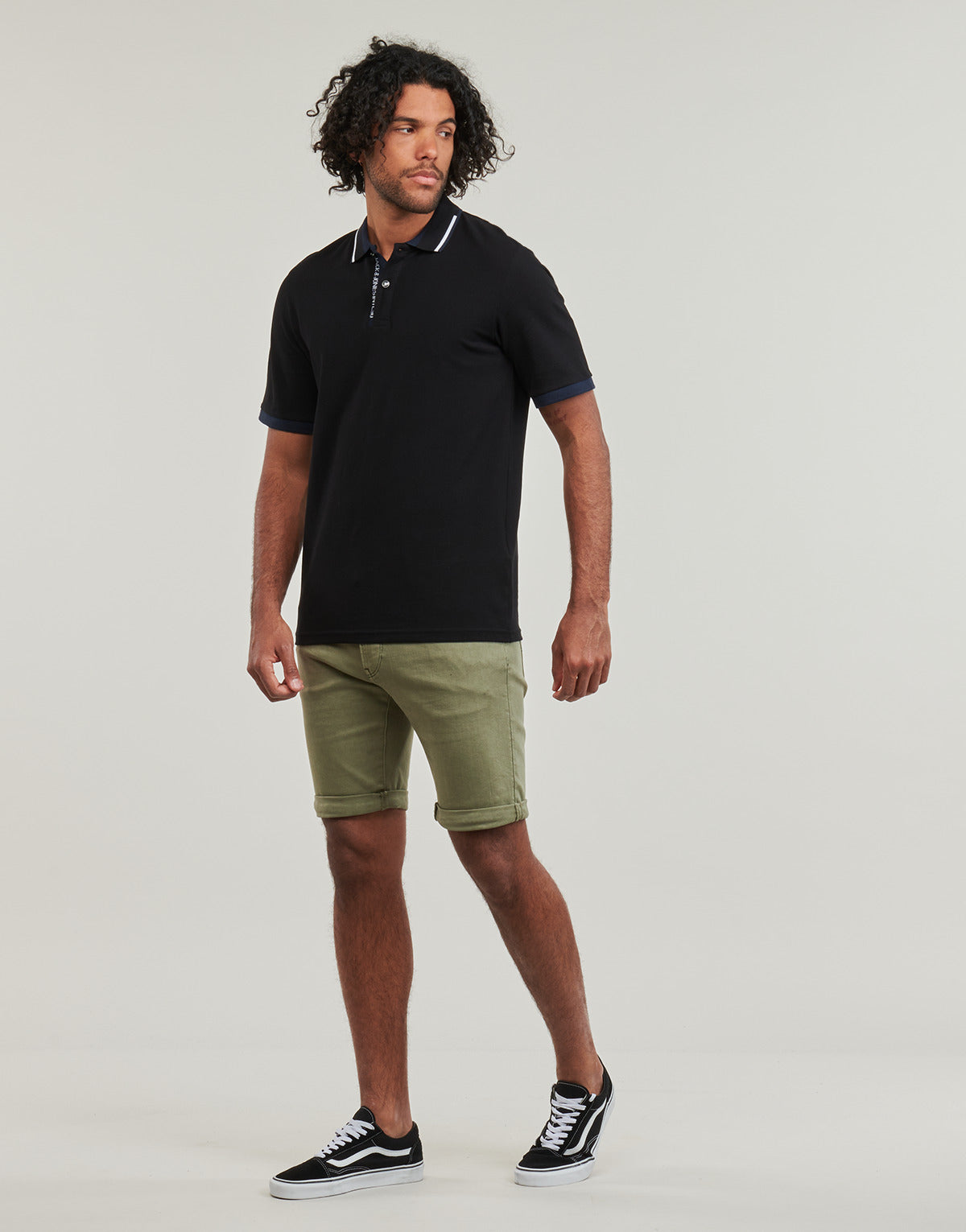Polo Uomo Jack & Jones JJSTEEL POLO SS Nero