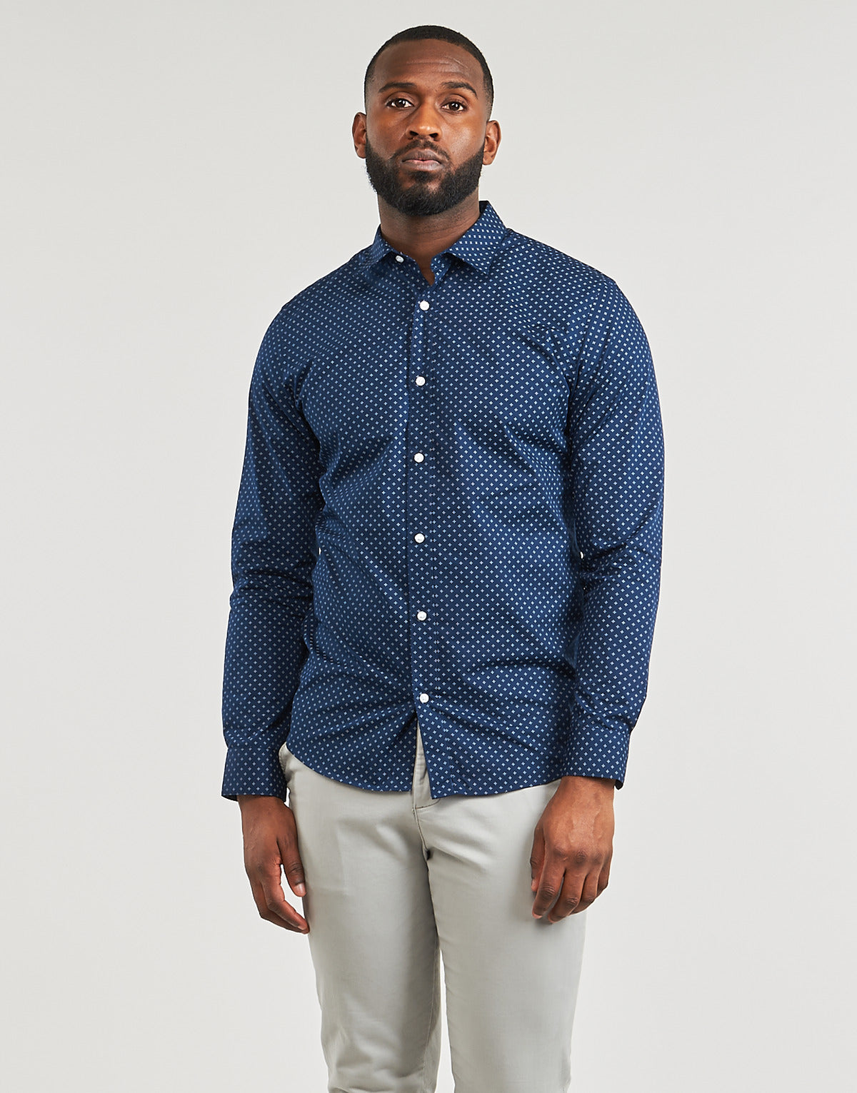 Camicia a maniche lunghe Uomo Jack & Jones  JJJOE PRINT SHIRT LS SS24  Marine