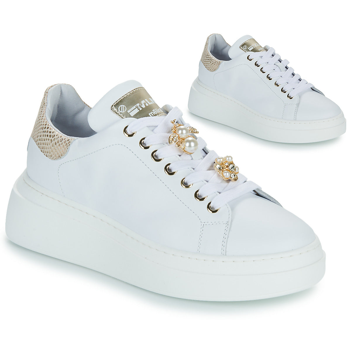 Sneakers basse Donna Meline  LO247-ACC-P9096  Bianco