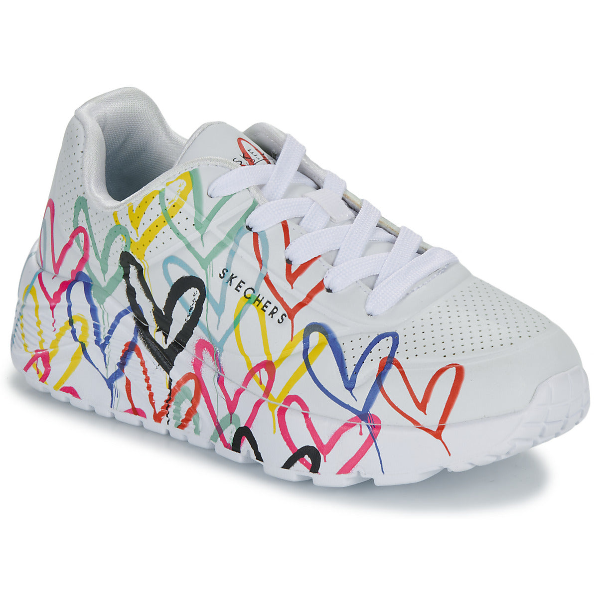 Scarpe bambini ragazza Skechers  UNO LITE - GOLDCROWN SPREAD THE LOVE  Bianco