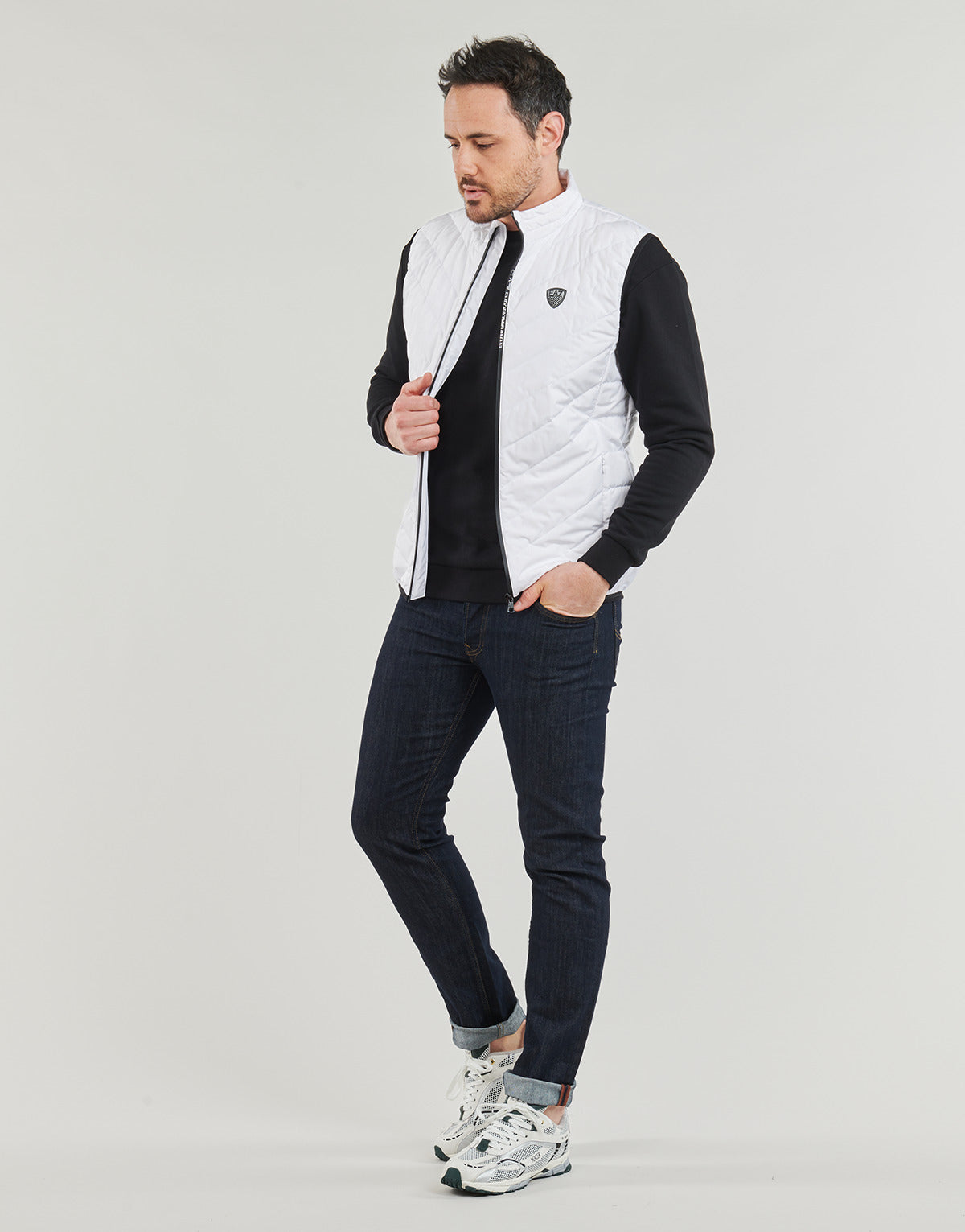 Piumino Uomo Emporio Armani EA7  PREMIUM SHIELD DOWN WAISTCOAT  Bianco