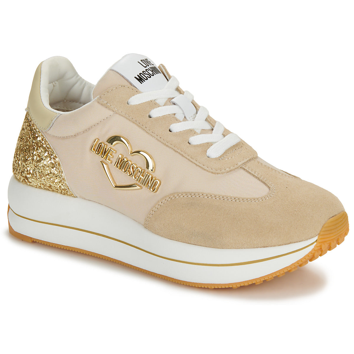 Sneakers basse Donna Love Moschino  DAILY RUNNING  Beige