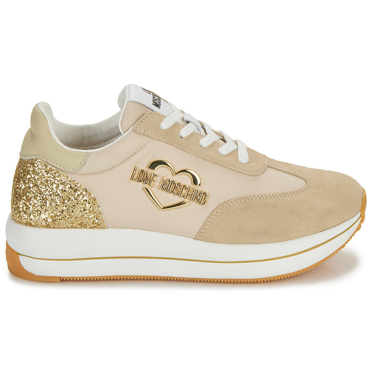 Sneakers basse Donna Love Moschino  DAILY RUNNING  Beige