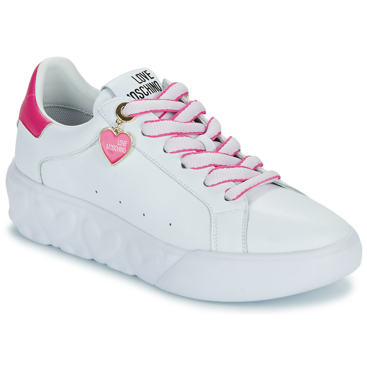 Sneakers basse Donna Love Moschino  FUXIA HEART+GOLD  Bianco