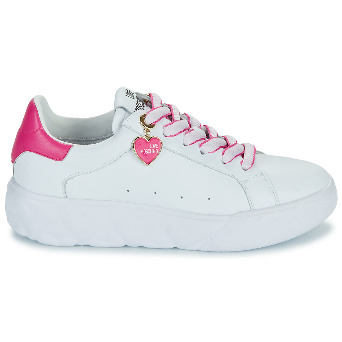 Sneakers basse Donna Love Moschino  FUXIA HEART+GOLD  Bianco