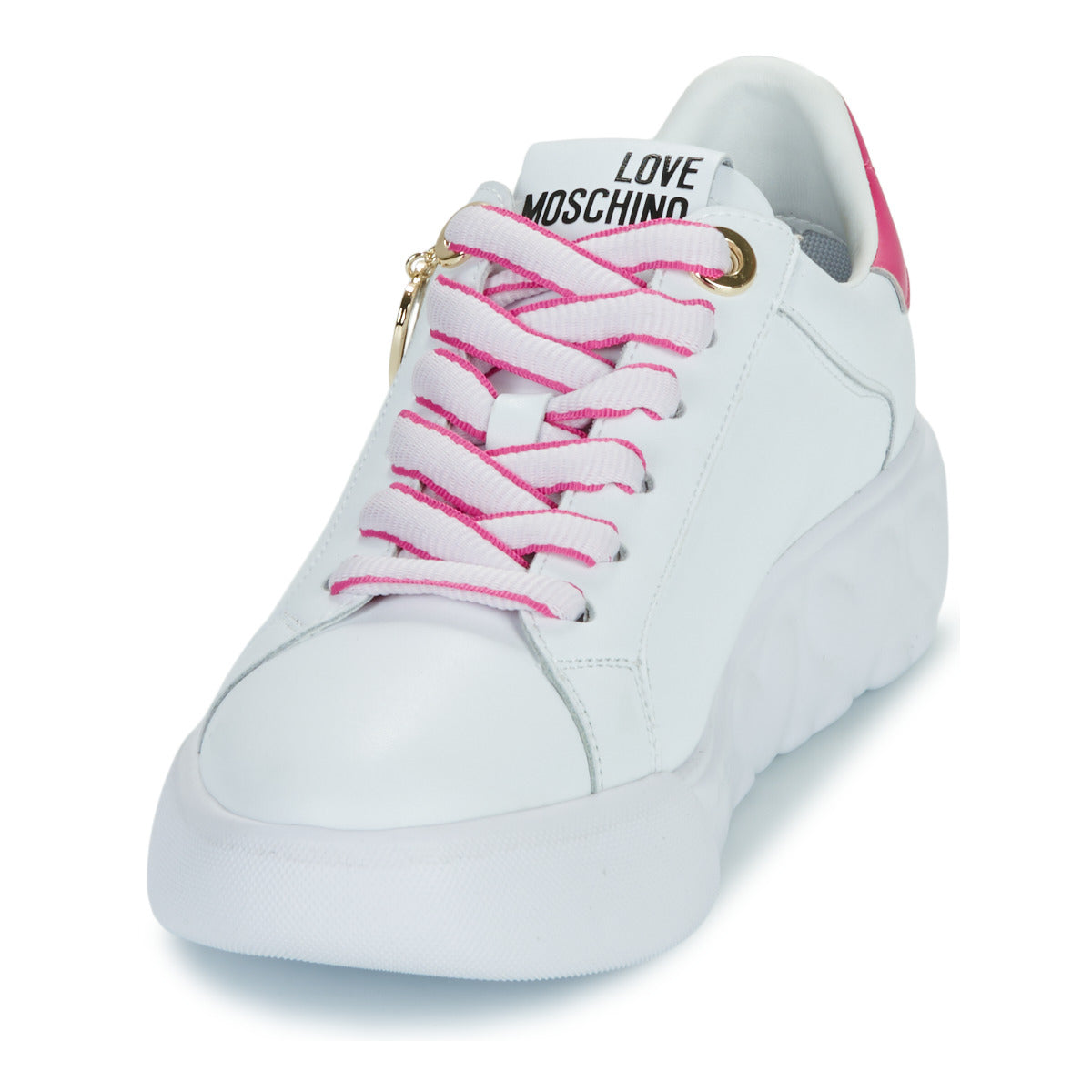 Sneakers basse Donna Love Moschino  FUXIA HEART+GOLD  Bianco