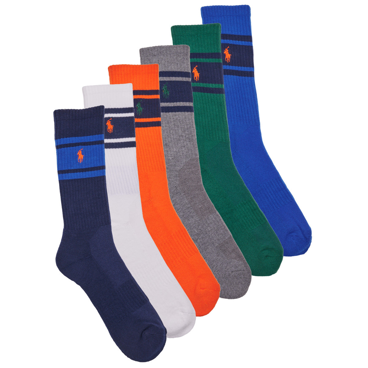 Calze sportive Uomo Polo Ralph Lauren  6 PACK SPORT CREW-STRIPES-CREW SOCK-6 PACK  Multicolore