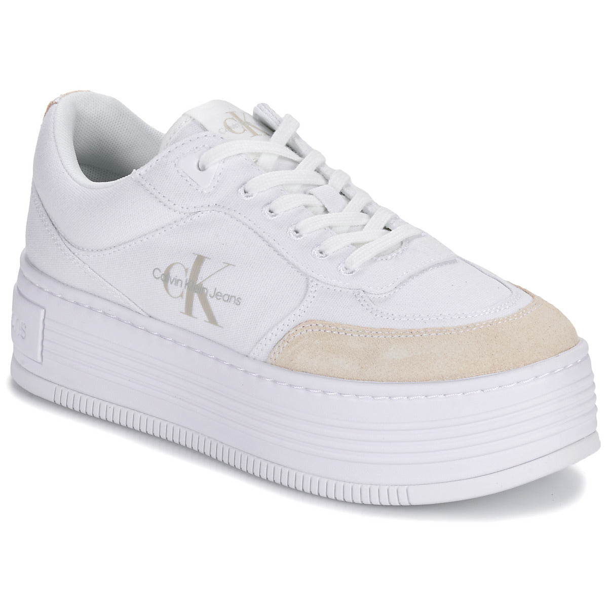 Sneakers basse Donna Calvin Klein Jeans  BOLD PLATF LOW LACE MIX ML BTW  Bianco