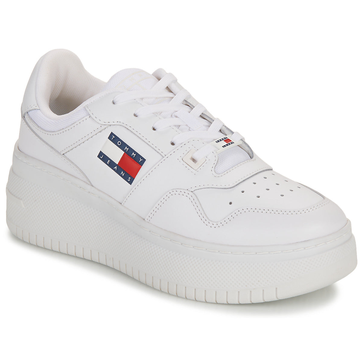 Sneakers basse Donna Tommy Jeans  TJW RETRO BASKET FLATFORM ESS  Bianco