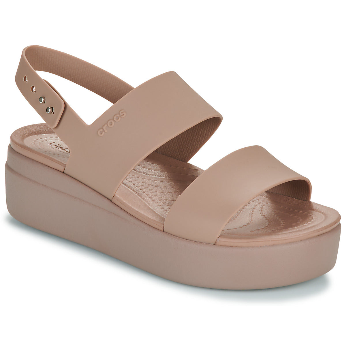 Sandali Donna Crocs Brooklyn Low Wedge Beige