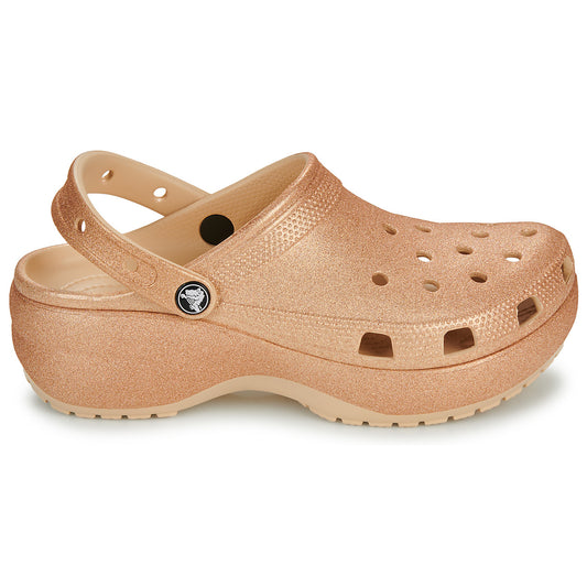 Scarpe Donna Crocs  Classic Platform Glitter ClogW  Beige