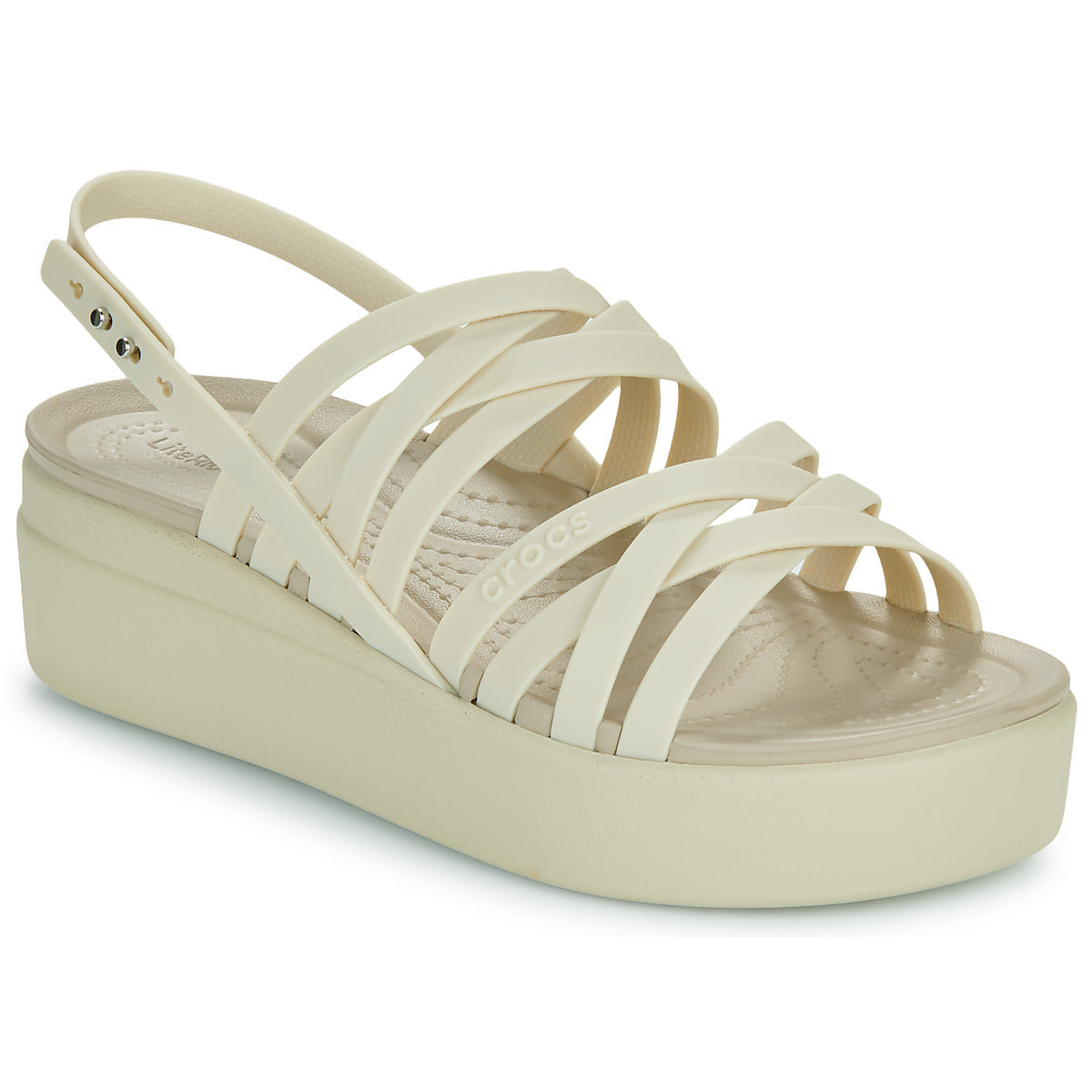 Sandali Donna Crocs  Brooklyn Strappy LowWdg  Beige