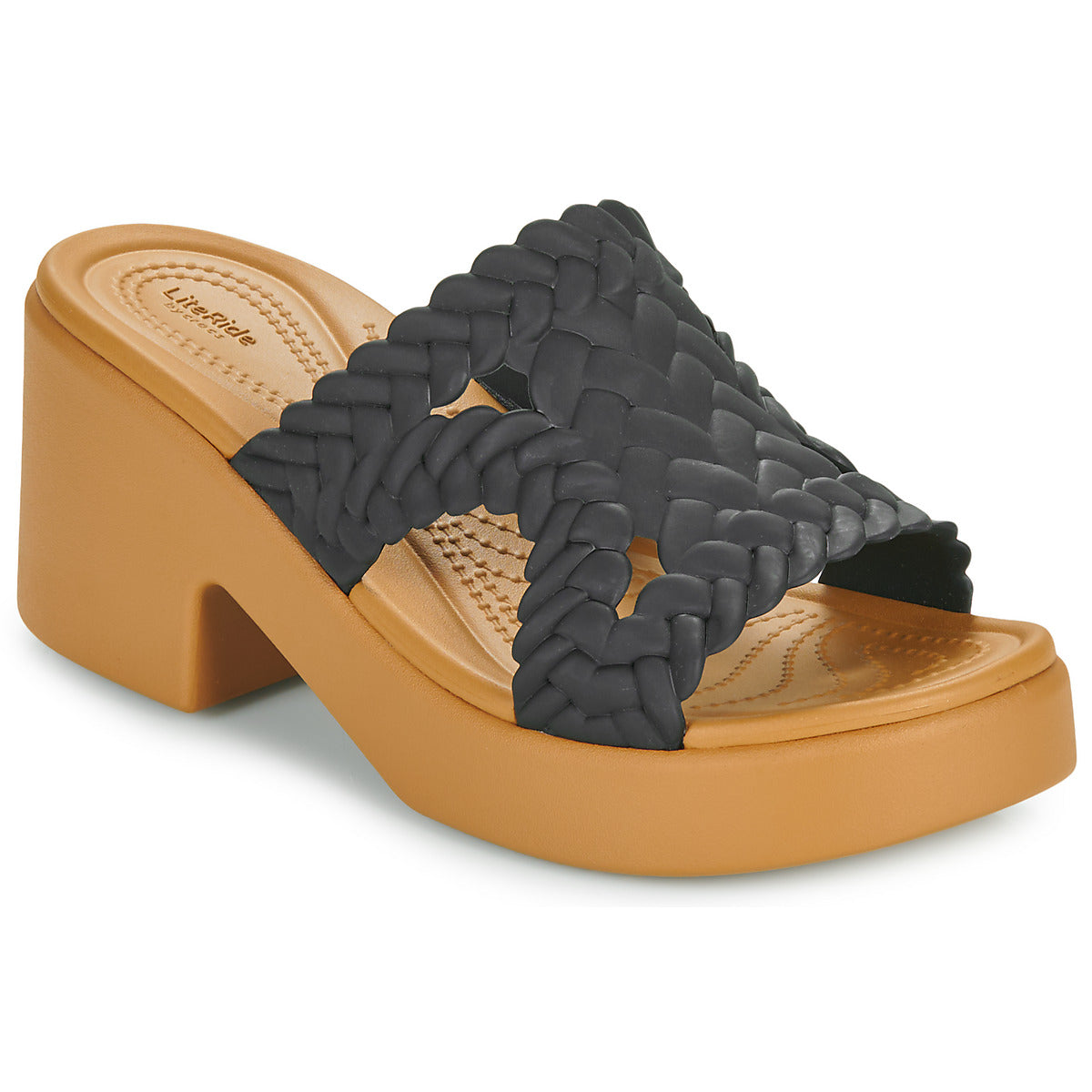 Scarpe Donna Crocs  Brooklyn Woven Slide Heel  Nero