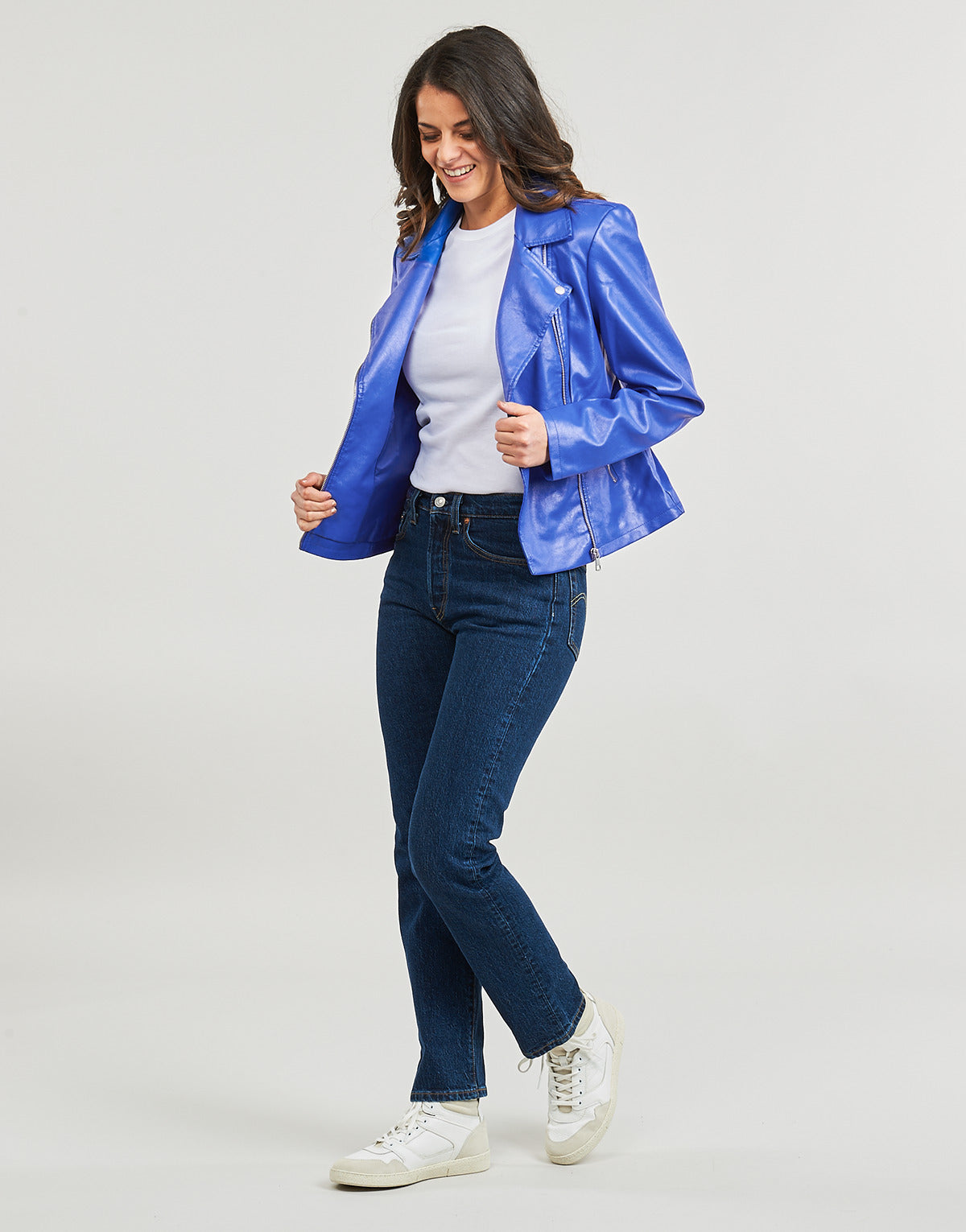 Giacca in pelle Donna Only  ONLNEWMELISA  Blu