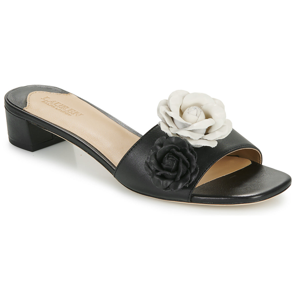 Scarpe Donna Lauren Ralph Lauren FAY FLOWER-SANDALS-FLAT SANDAL Nero