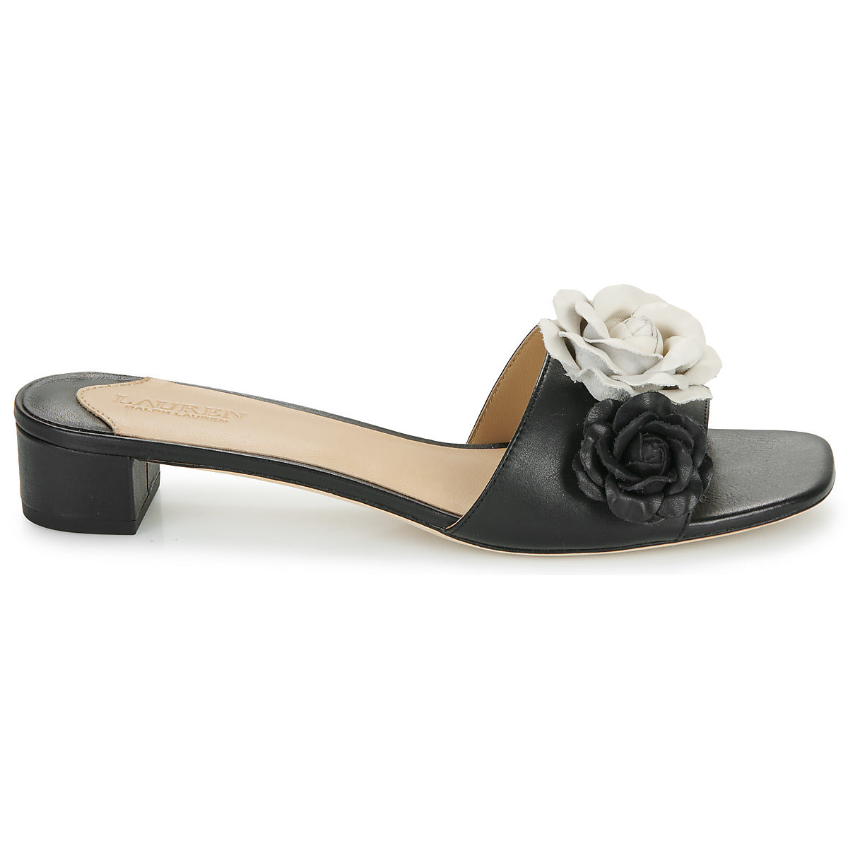 Scarpe Donna Lauren Ralph Lauren FAY FLOWER-SANDALS-FLAT SANDAL Nero