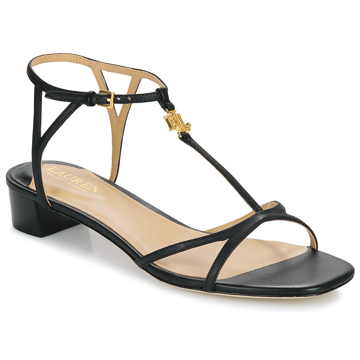 Sandali Donna Lauren Ralph Lauren  FALLON-SANDALS-FLAT SANDAL  Nero