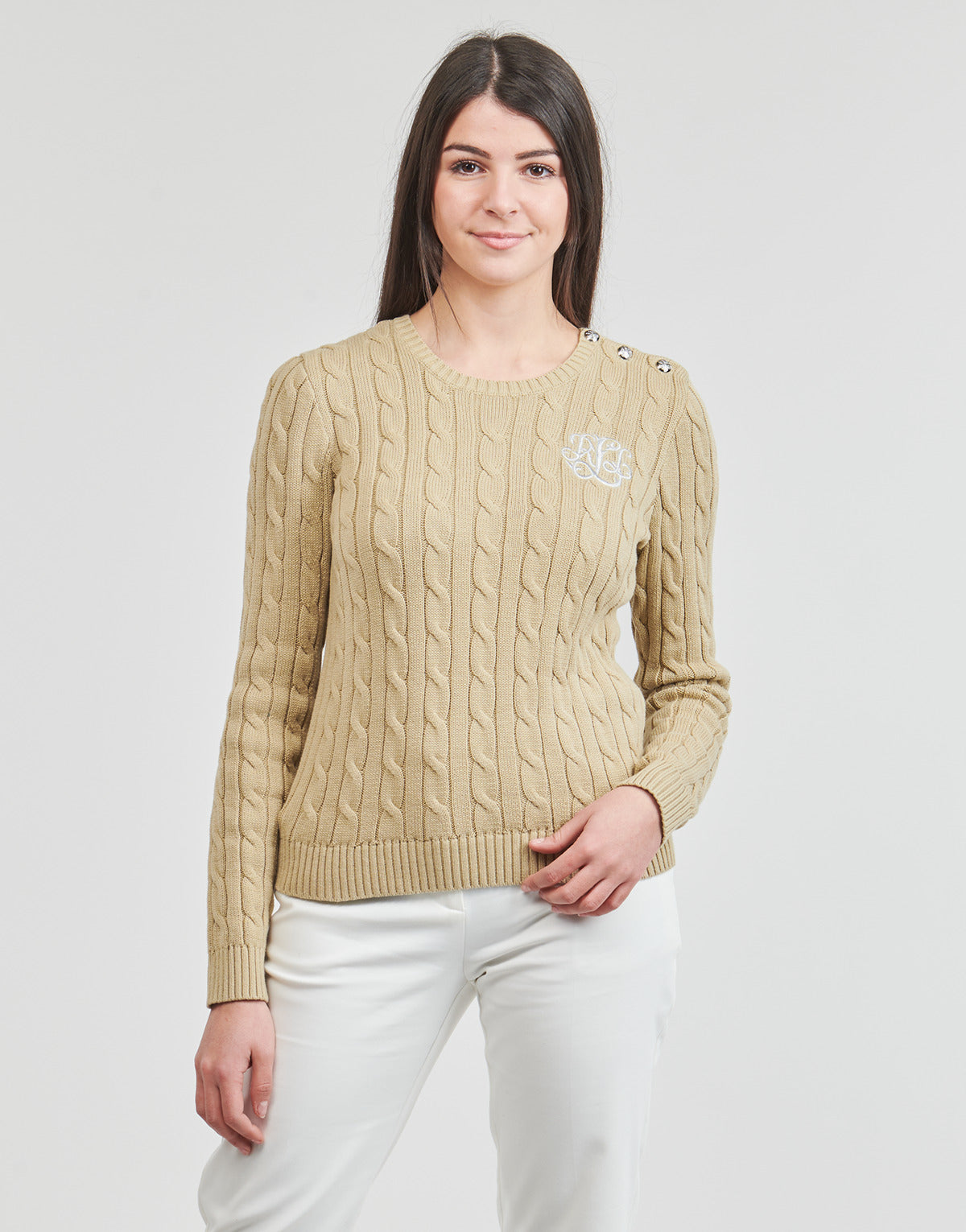 Maglione Donna Lauren Ralph Lauren  MONTIVA-LONG SLEEVE-PULLOVER  Beige