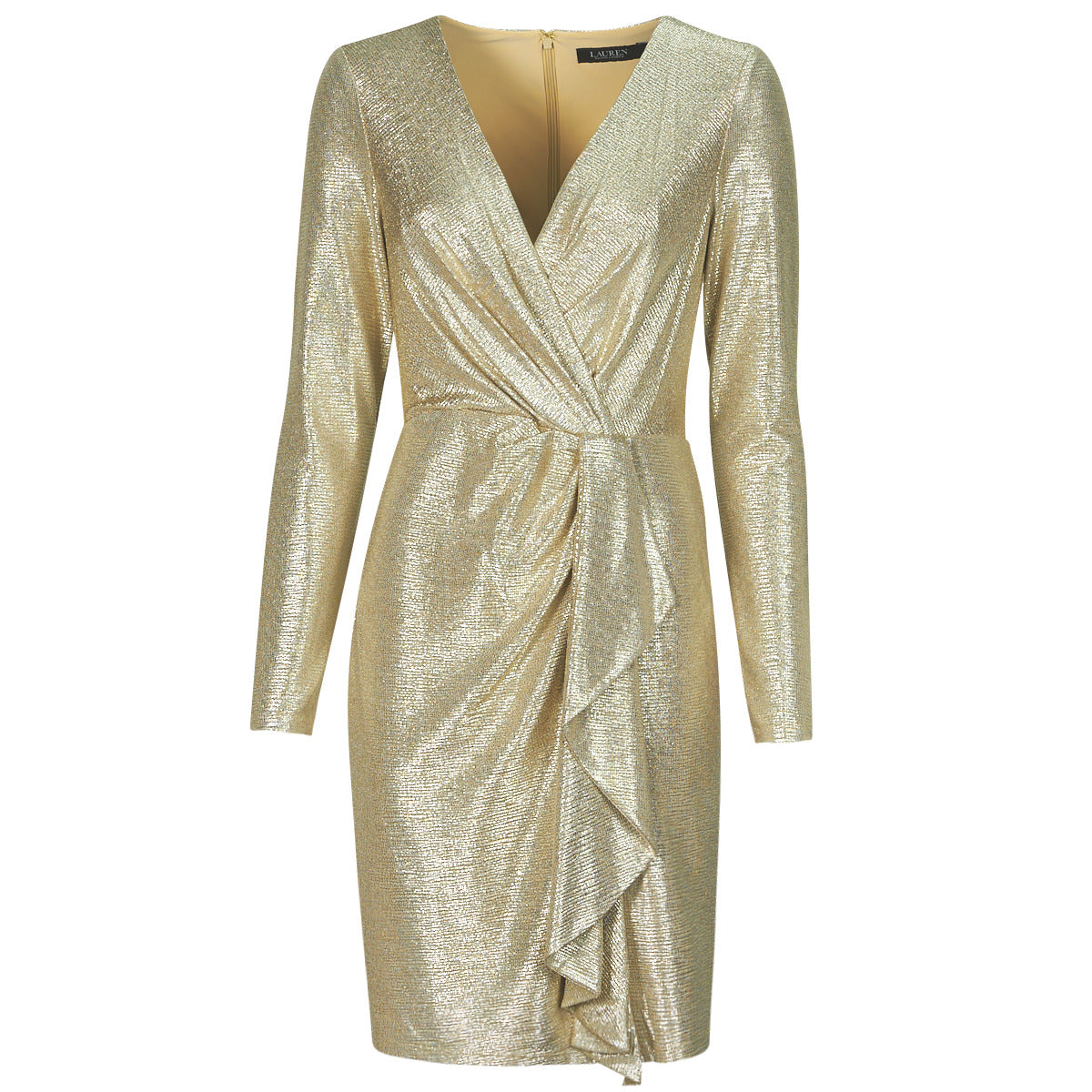 Abito corto Donna Lauren Ralph Lauren  CINLAIT-LONG SLEEVE-COCKTAIL DRESS  Oro