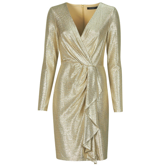 Abito corto Donna Lauren Ralph Lauren  CINLAIT-LONG SLEEVE-COCKTAIL DRESS  Oro