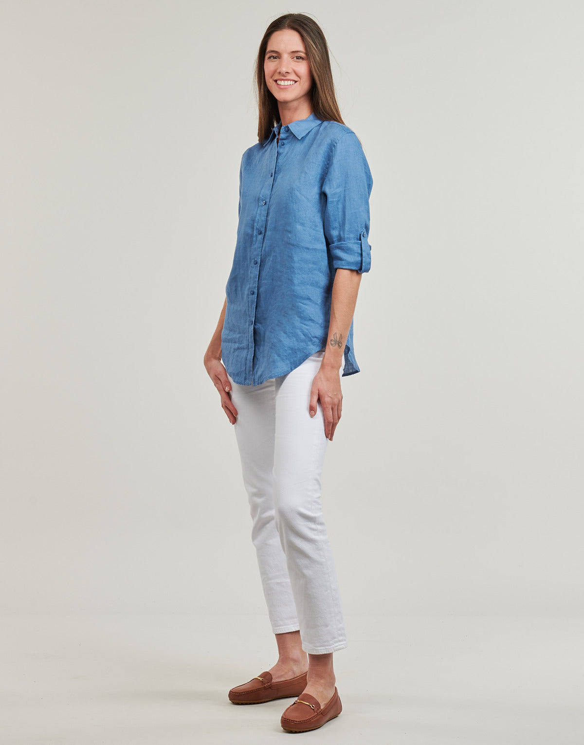 Camicia Donna Lauren Ralph Lauren  KARRIE-LONG SLEEVE-SHIRT  Blu