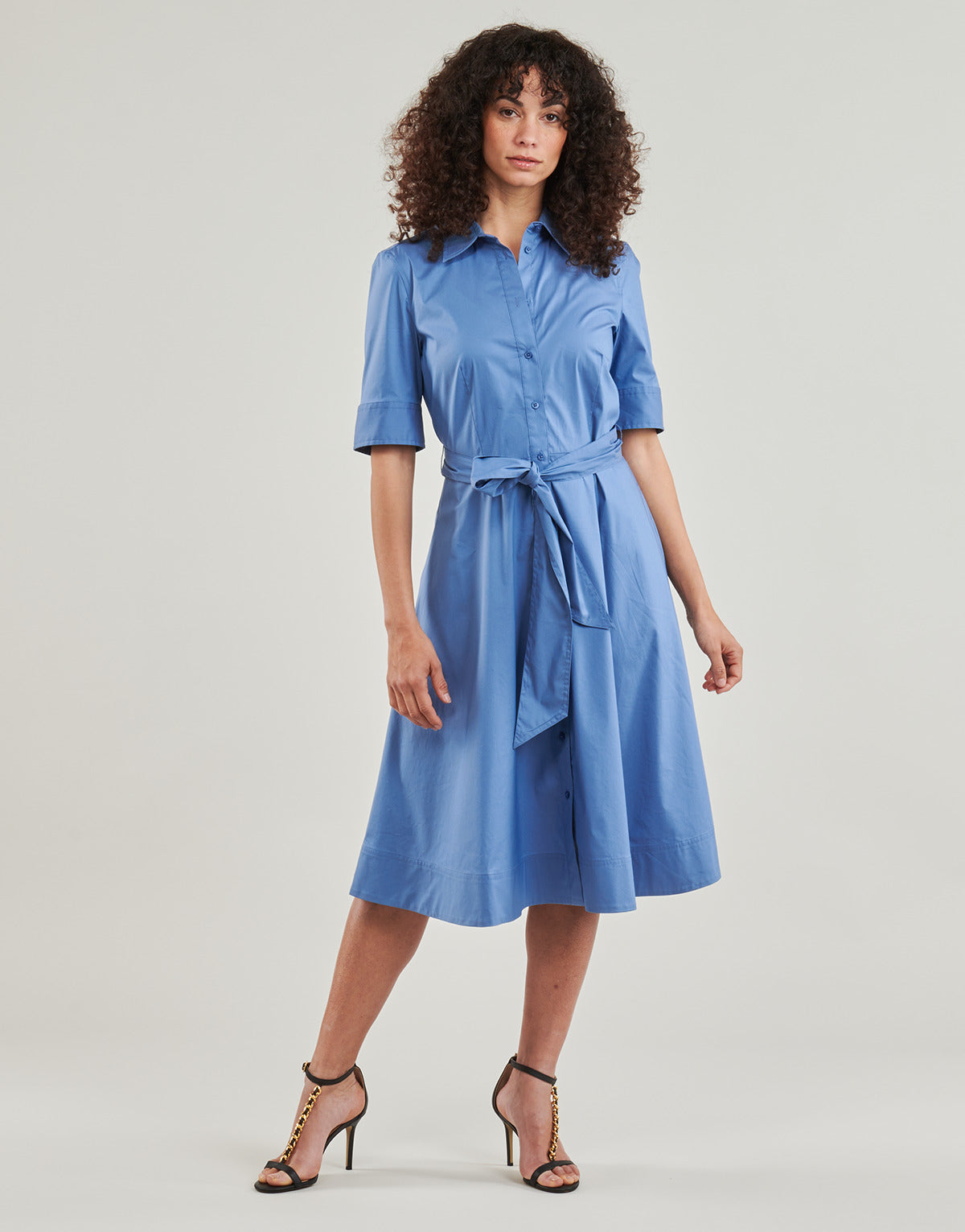 Abito lungo Donna Lauren Ralph Lauren  FINNBARR-SHORT SLEEVE-CASUAL DRESS  Blu