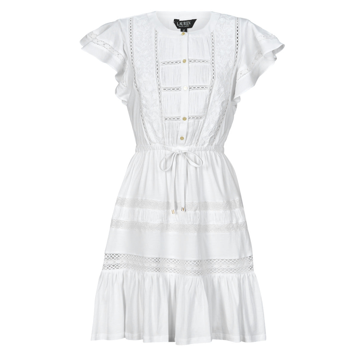 Abito corto Donna Lauren Ralph Lauren  TANVEITTE-SHORT SLEEVE-DAY DRESS  Bianco