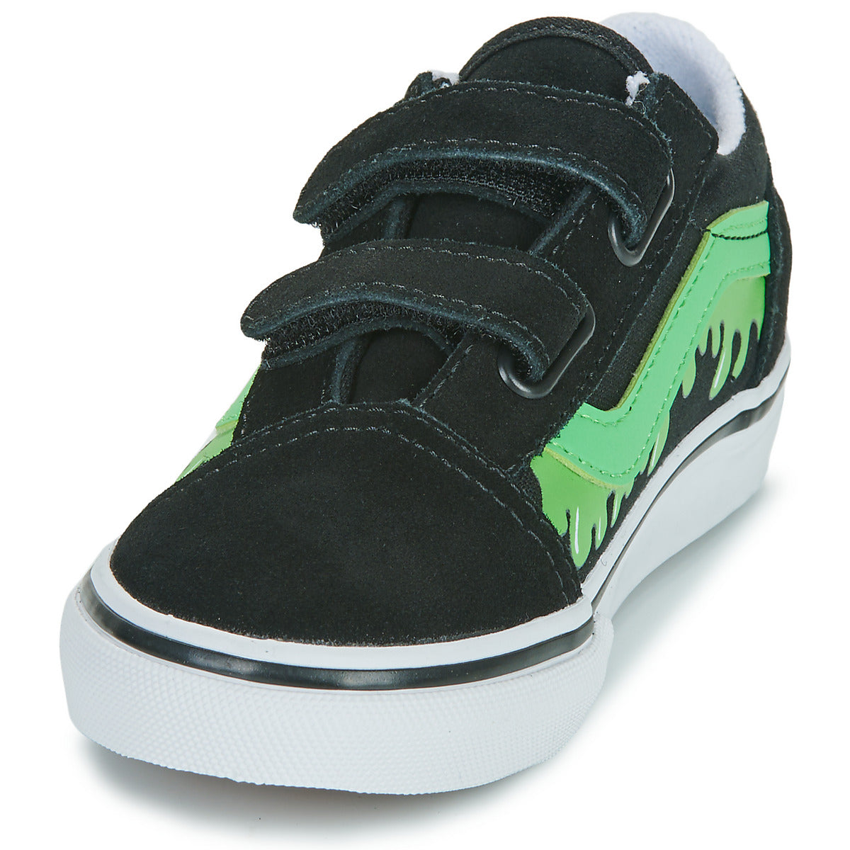 Scarpe bambini ragazzo Vans  Old Skool V GLOW SLIME BLACK/GREEN  Nero