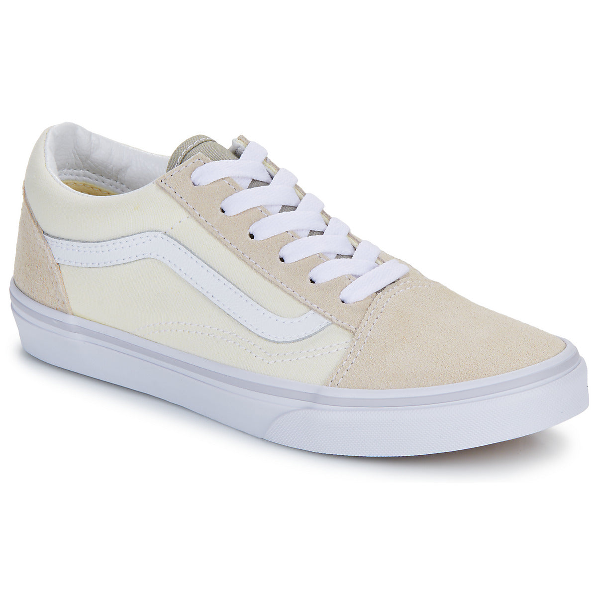 Scarpe bambini ragazza Vans  JN Old Skool NATURAL BLOCK MULTI/TRUE WHITE  Beige