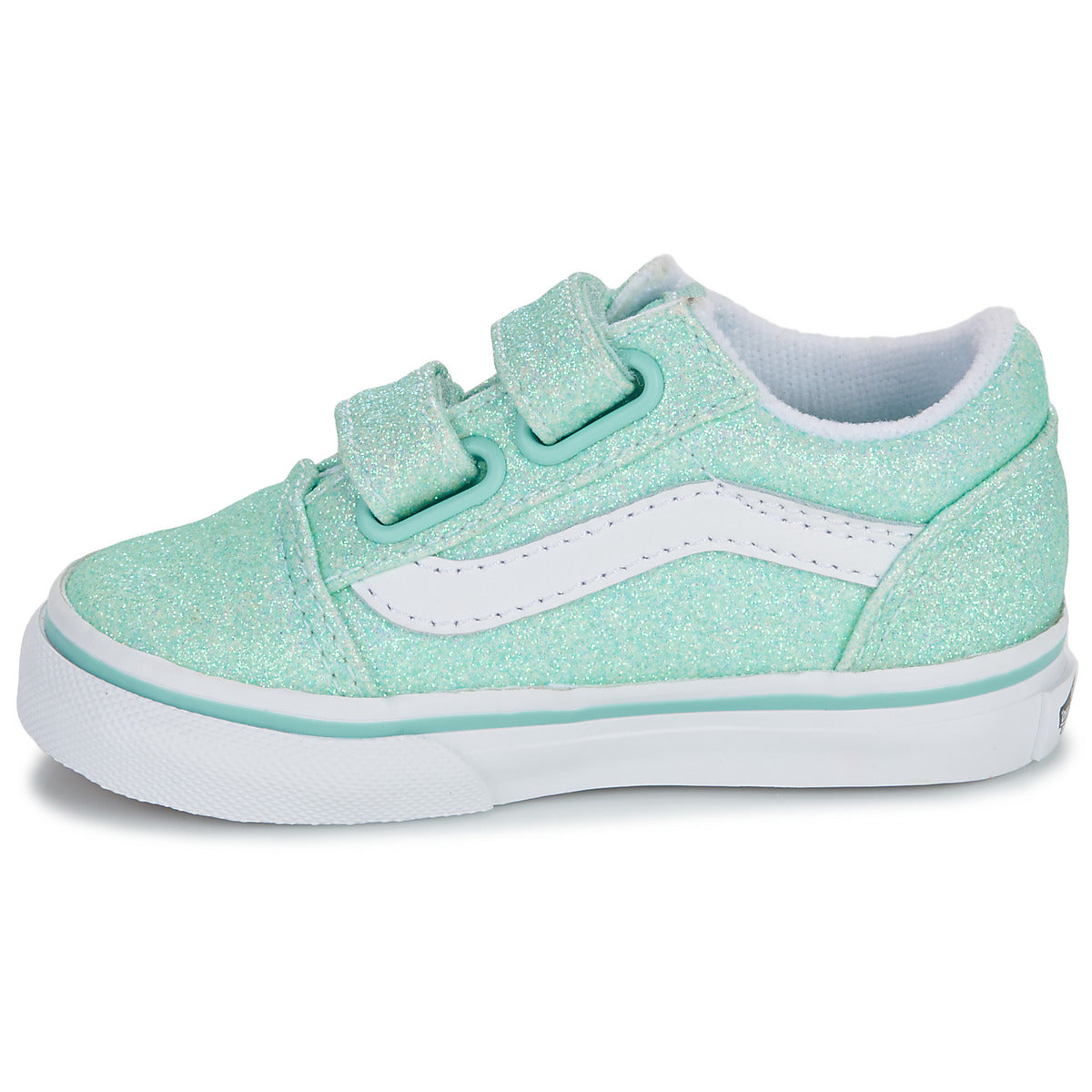 Scarpe bambini ragazza Vans  Old Skool V GLITTER PASTEL BLUE  Blu