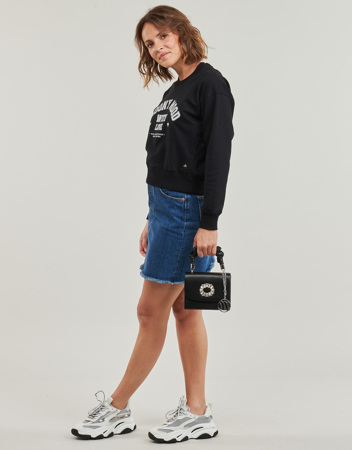 Felpa Donna Moony Mood  LAURA  Nero