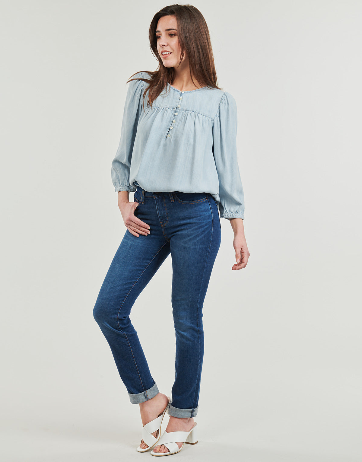 Camicia Donna Levis  HALSEY 3/4 SLV BLOUSE  Blu