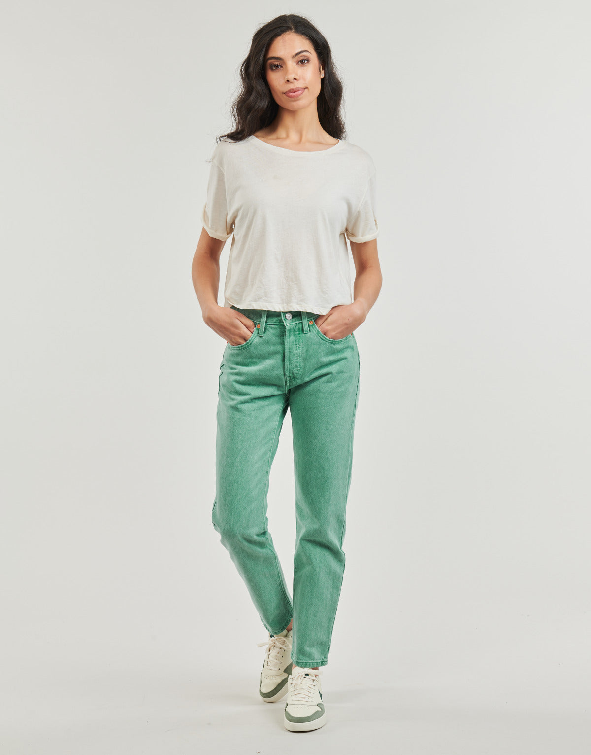 Jeans boyfriend Donna Levis  501® CROP  Verde