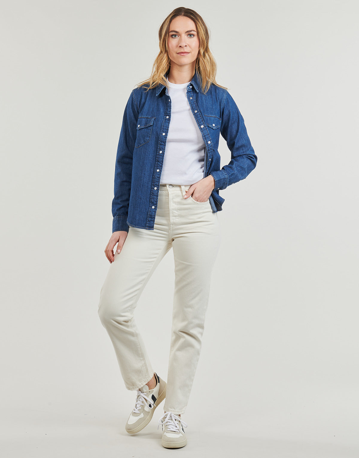 Jeans boyfriend Donna Levis  501® CROP  Bianco