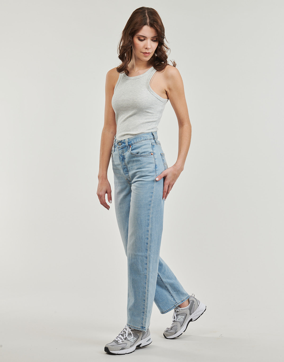 Jeans Donna Levis  RIBCAGE STRAIGHT ANKLE Lightweight  Blu