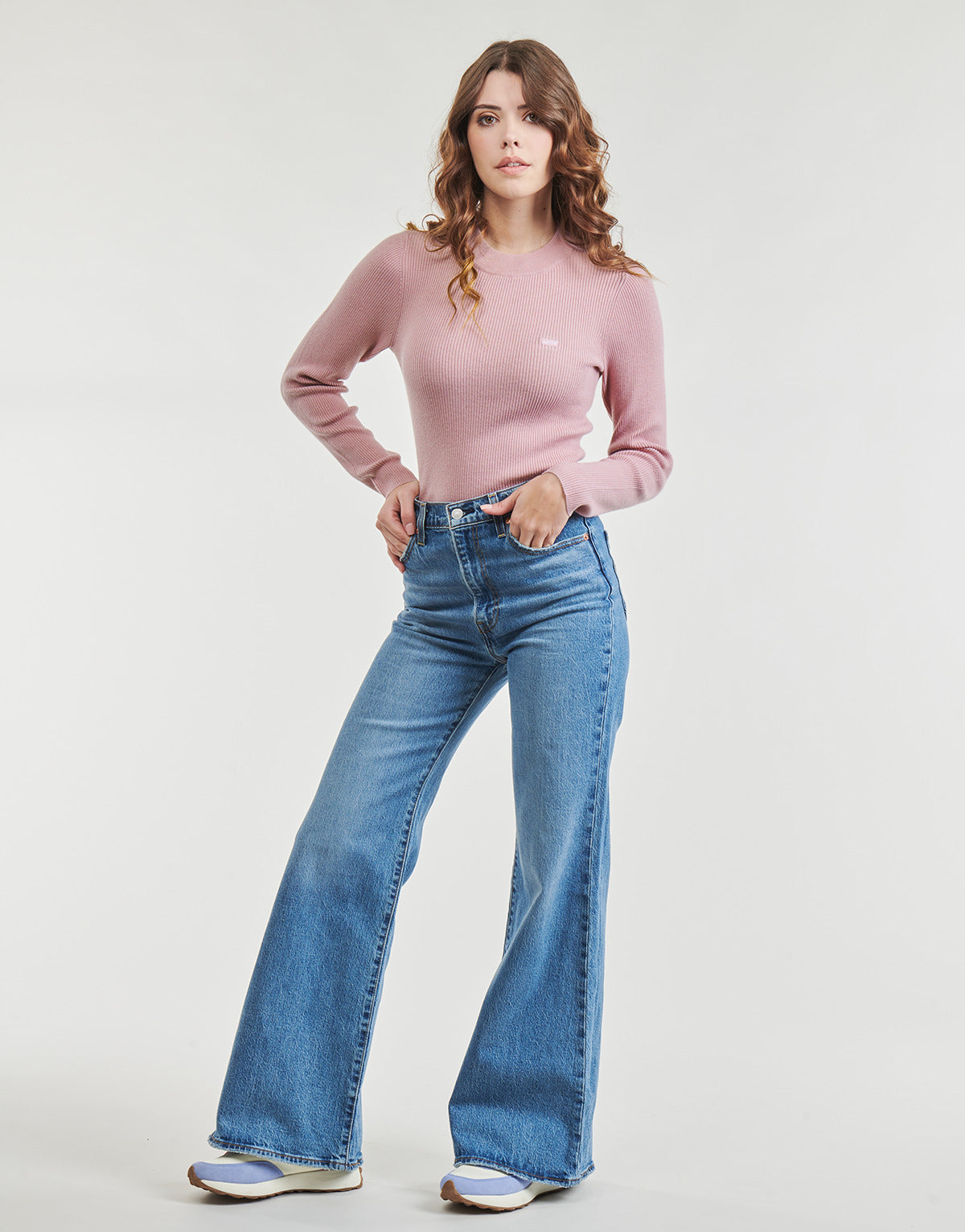 Felpa Donna Levis  CREW RIB SWEATER  Rosa