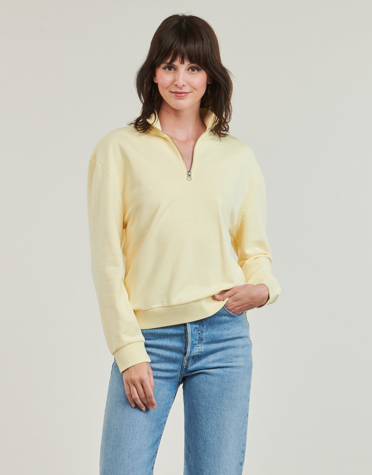 Felpa Donna Levis  EVERYDAY 1/4 ZIP  Giallo