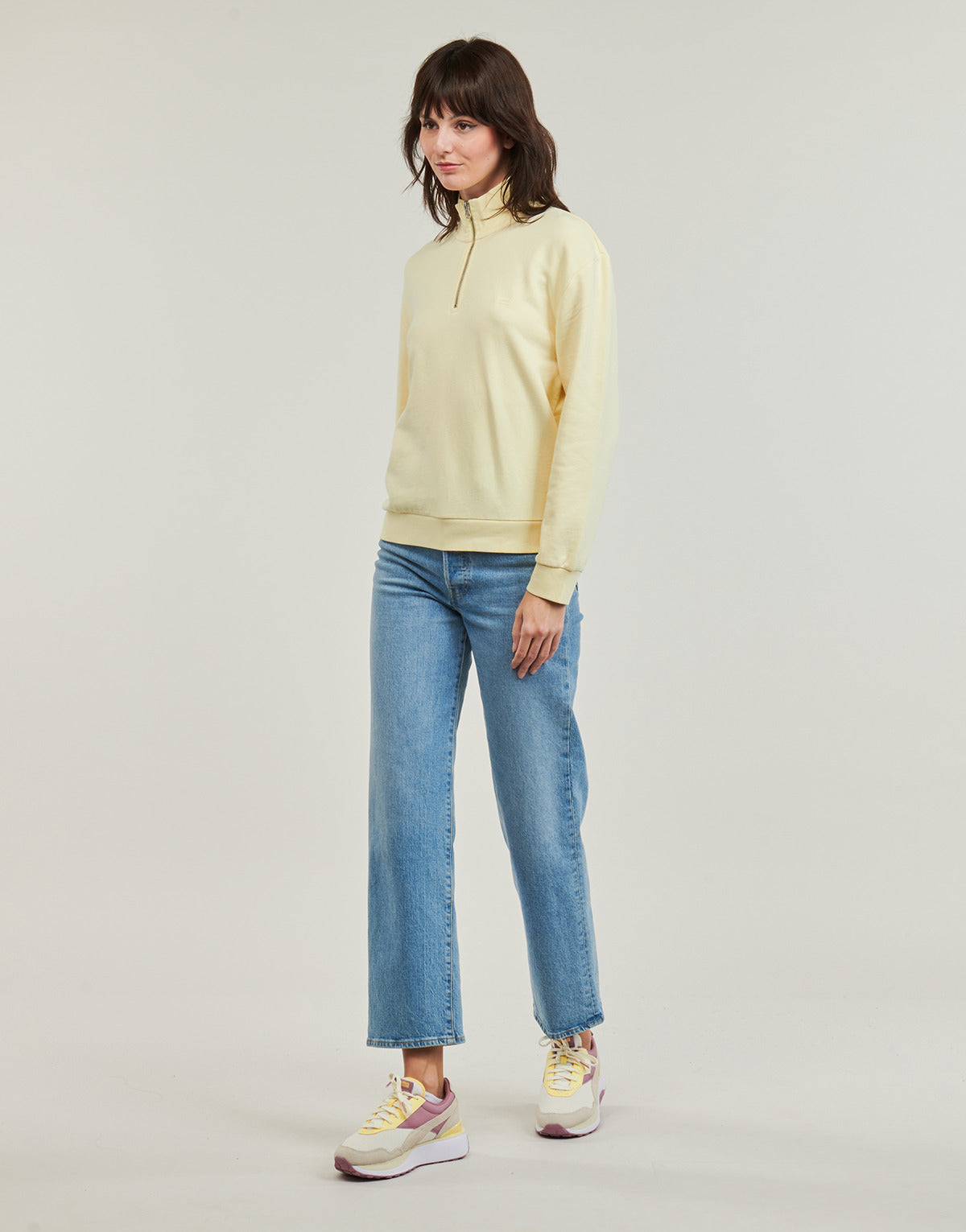 Felpa Donna Levis  EVERYDAY 1/4 ZIP  Giallo