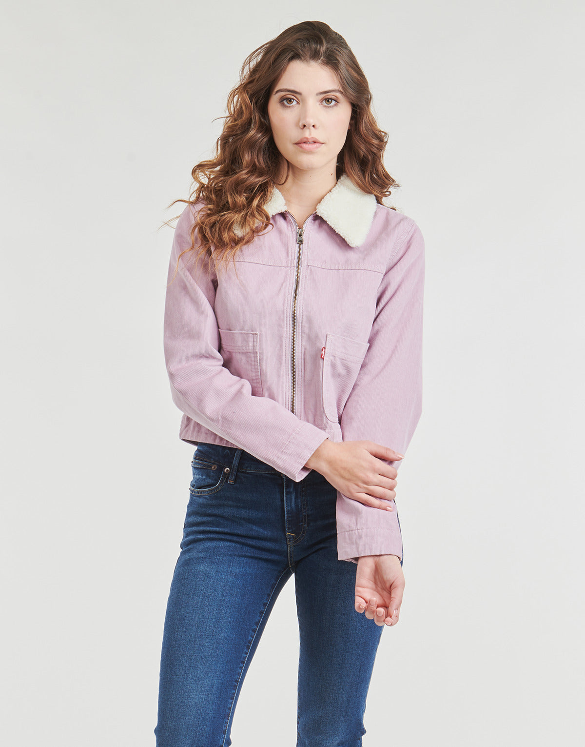 Giacca in jeans Donna Levis T3 RETRO SHERPA TRUCKER Rosa