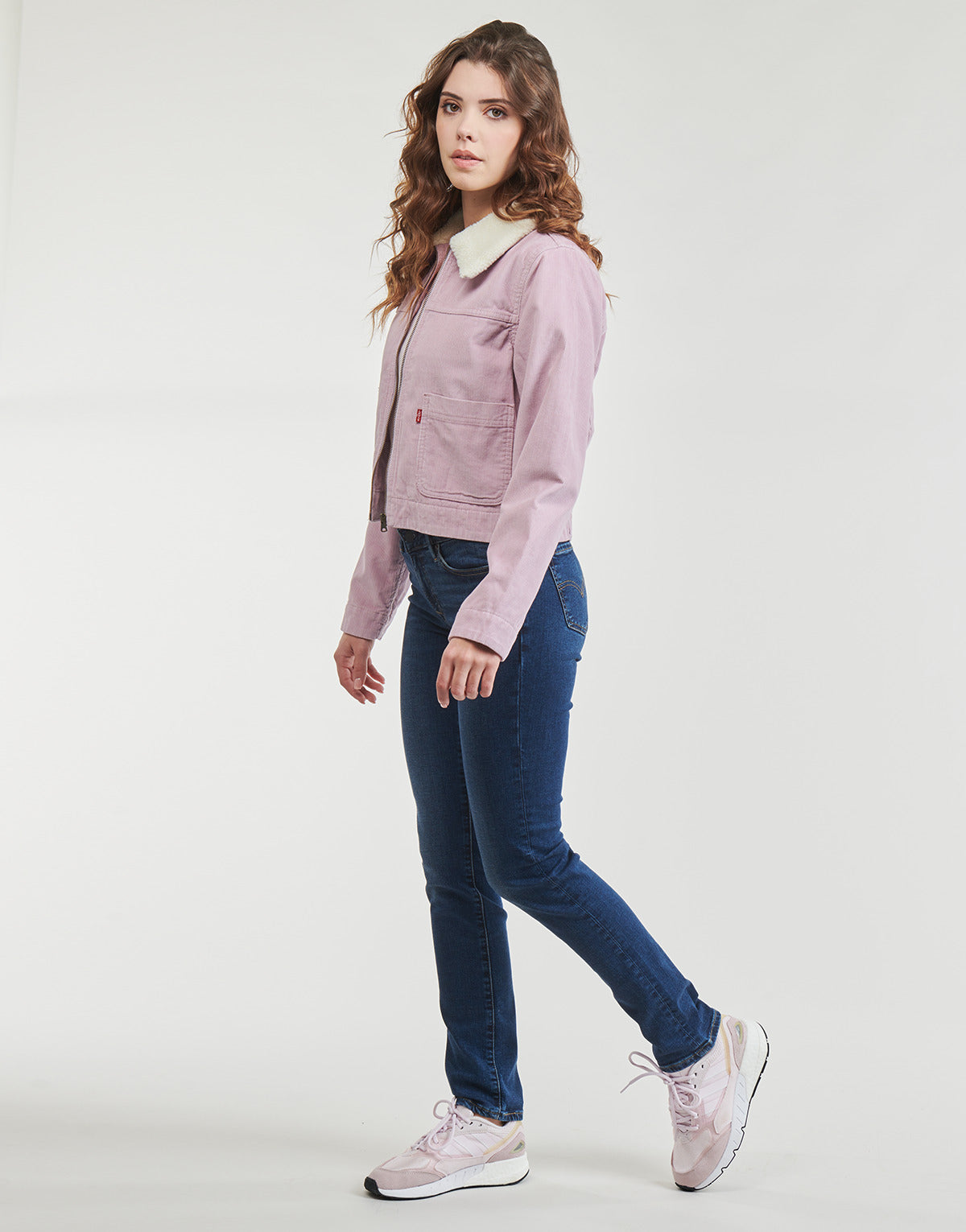 Giacca in jeans Donna Levis  T3 RETRO SHERPA TRUCKER  Rosa