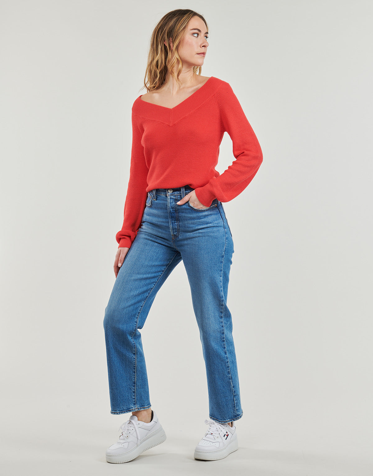 Maglione Donna Vero Moda  VMNEWLEXSUN   Rosso