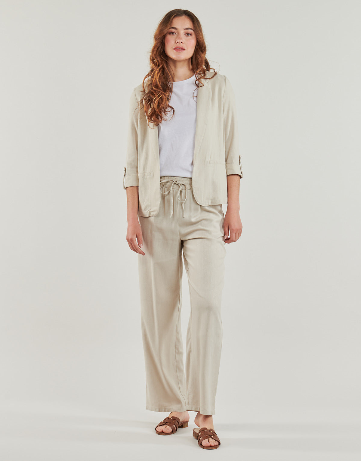 Pantaloni morbidi / Pantaloni alla zuava Donna Vero Moda  VMJESMILO   Beige