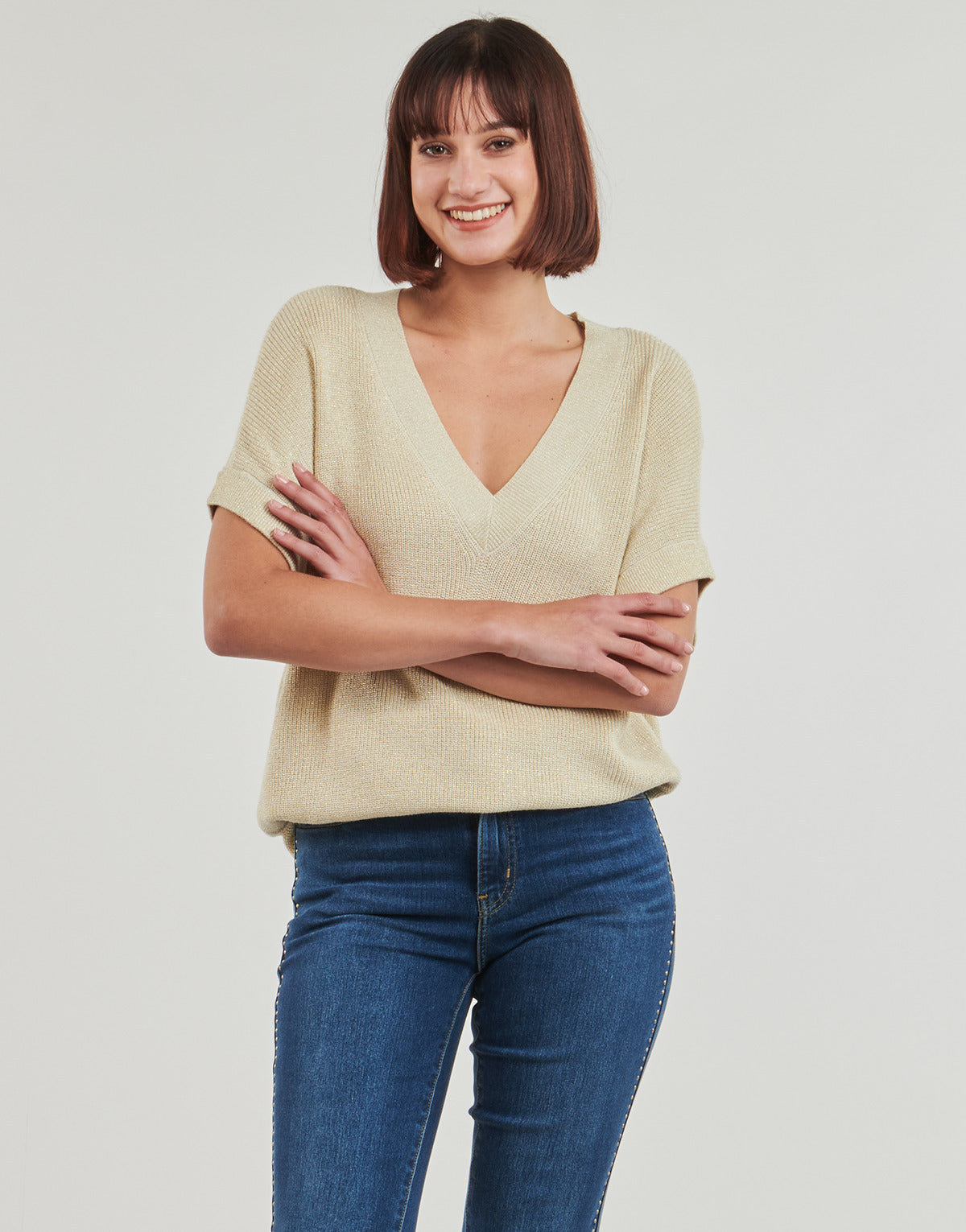 T-shirt Donna Vero Moda  VMNEWLEXSUN   Beige