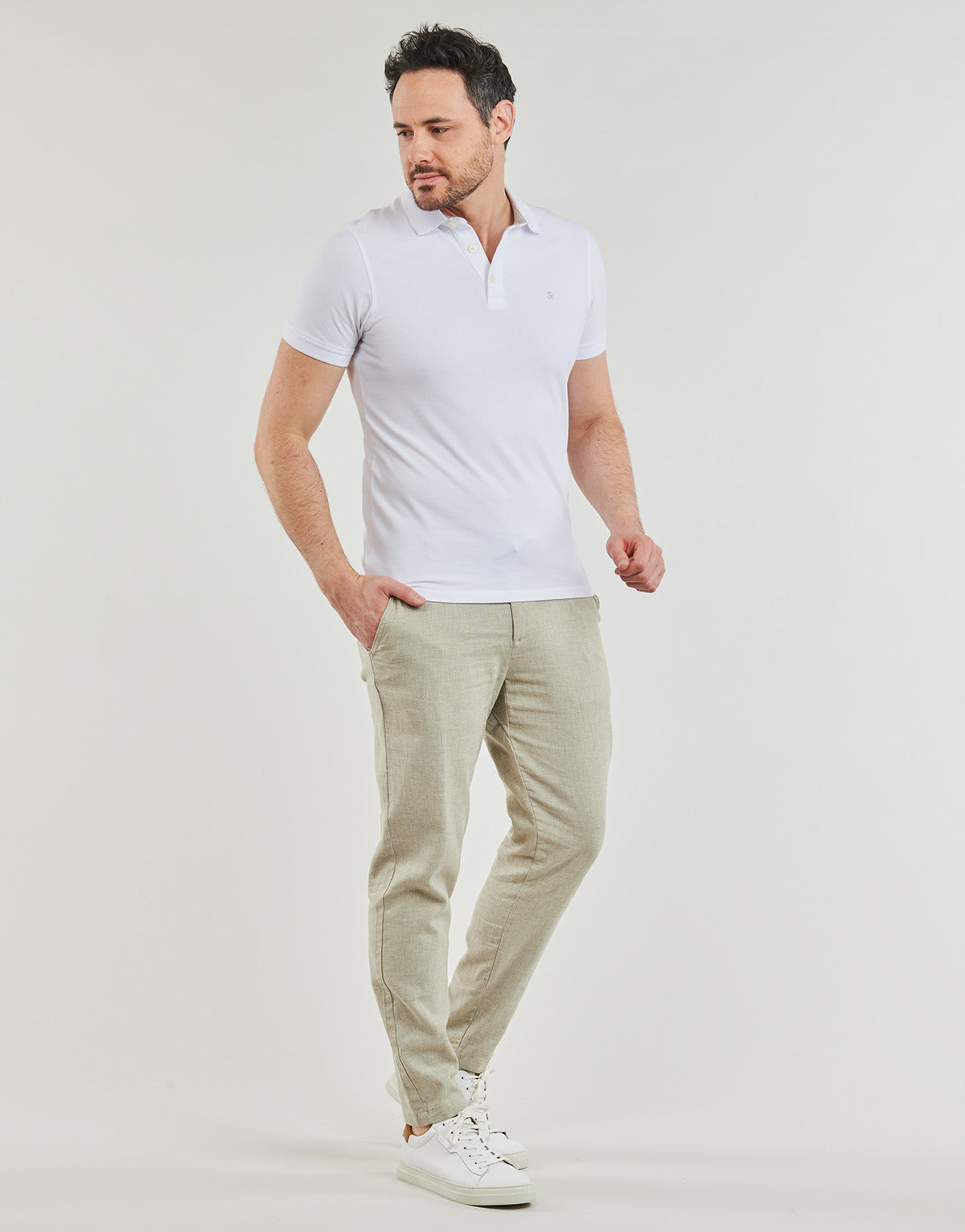 Pantalone Chino Uomo Selected  SLH172-SLIMTAPE BRODY LINEN PANT  Beige