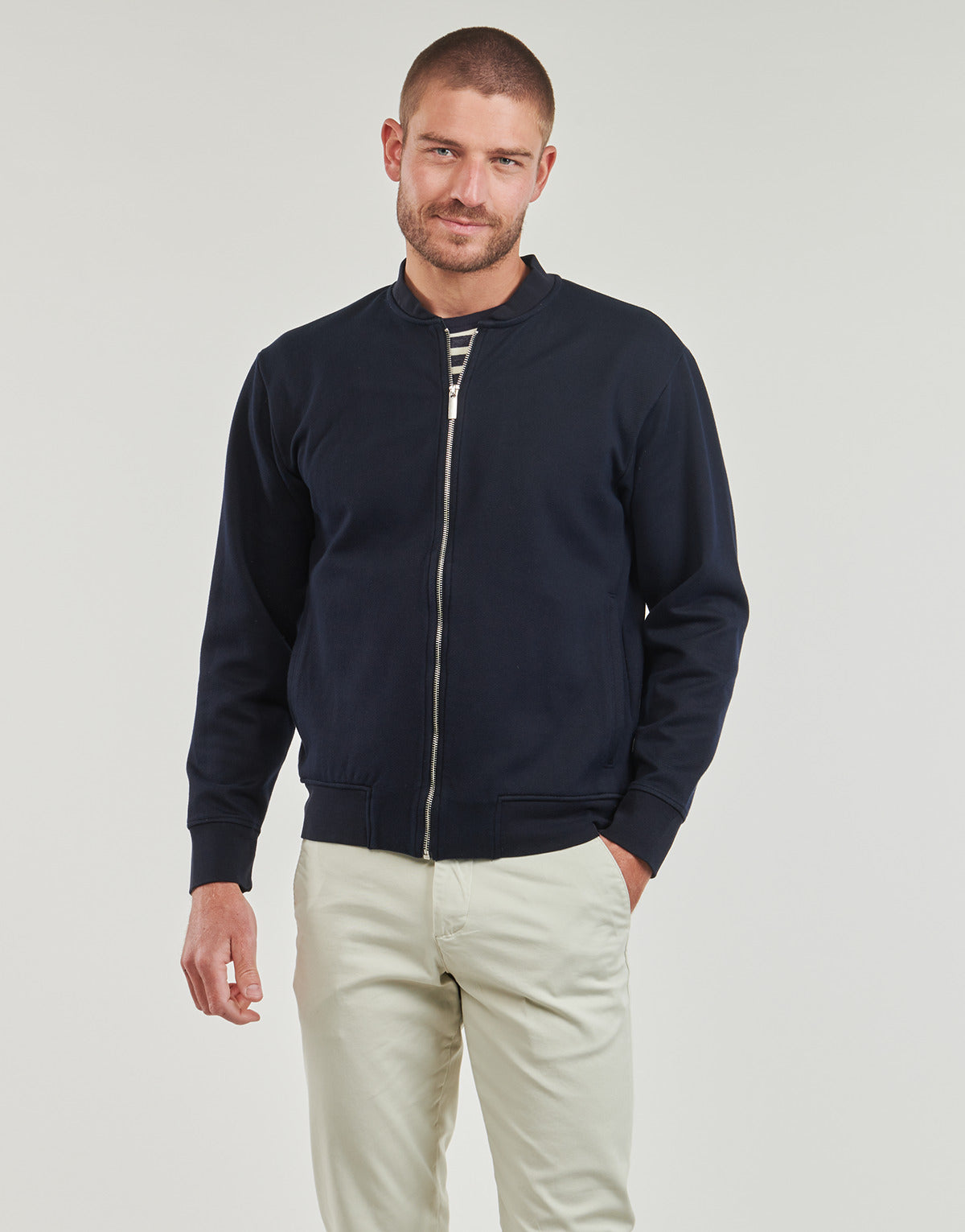 Giubbotto Uomo Selected  SLHMACK SWEAT BOMBER  Marine